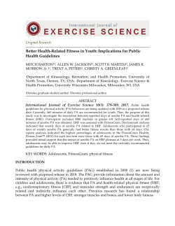 Better Health-Related Fitness in Youth: Implications for Public