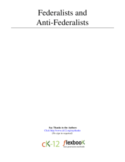 Federalists and Anti-Federalists - CK