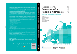 Intersectoral governance for health in all policies