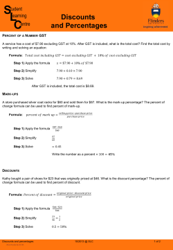 Discounts and Percentages