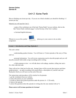 Unit 2: Keine Panik