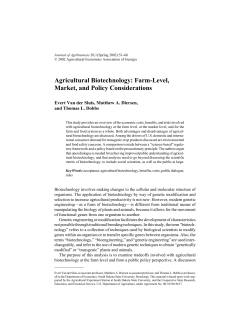 Agricultural Biotechnology: Farm-Level, Market