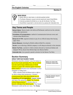 Section Summary Key Terms and People