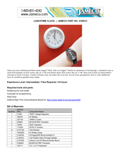 LUNCHTIME CLOCK | JAMECO PART NO. 2169512 Experience