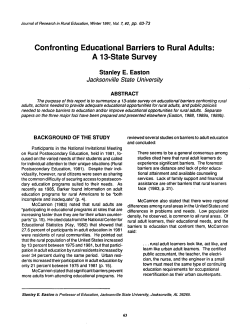 Confronting Educational Barriers to Rural Adults