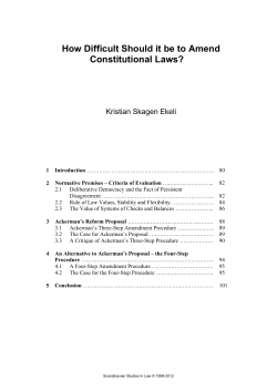 How Difficult Should it be to Amend Constitutional Laws?