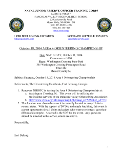 October 18, 2014 AREA 4 ORIENTEERING CHAMPIONSHIP