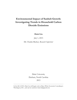 Environmental Impact of Sunbelt Growth: Investigating