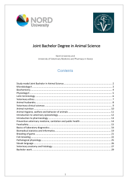 Joint Bachelor Degree in Animal Science