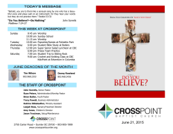 June 21, 2015 - Crosspoint Baptist Church