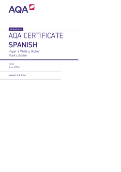 Level 1/2 Certificate Spanish Mark scheme Paper 4 - Writing