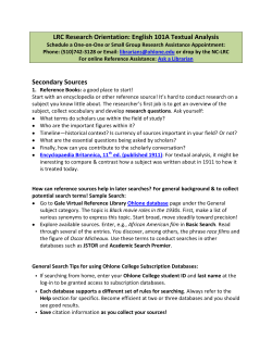 LRC Research Orientation: English 101A Textual