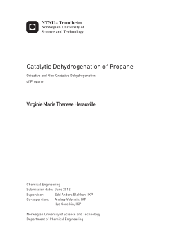 Catalytic Dehydrogenation of Propane