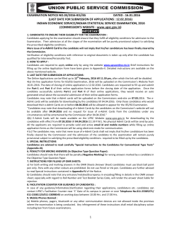 EXAMINATION NOTICE NO.03/2016-IES/ISS DATED : 16.01.2016