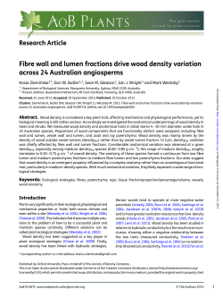 Research Article Fibre wall and lumen fractions drive wood density
