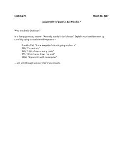 English 270 March 10, 2017 Assignment for paper 2, due March 17