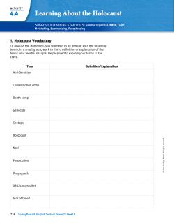 Learning About the Holocaust