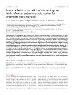 Interictal habituation deficit of the nociceptive