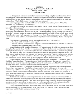 SERMON Walking in the Footsteps: “In the Desert” Sunday, March 2