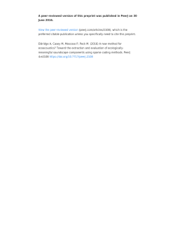 A New Method for Ecoacoustics? Toward the Extraction and