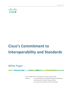 Cisco`s Commitment to Interoperability and Standards
