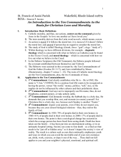 RCIA Ten Commandments and Morality