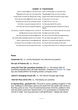 SONNET 18 PARAPHRASE