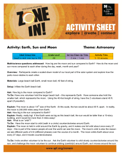 Summer of Learning Activities: Astronomy: Earth, Sun and Moon