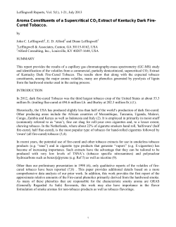 Aroma Constituents of a Denicotinized Supercritical CO2 Extract of