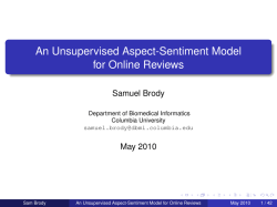 An Unsupervised Aspect-Sentiment Model for