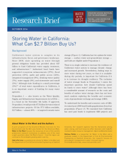 Storing Water in California: What Can $2.7
