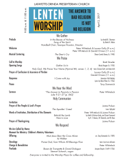 Bulletin - Lafayette-Orinda Presbyterian Church