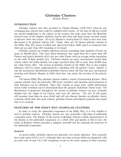 Globular Clusters - Department of Mathematics and Statistics