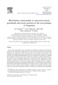 Bird-habitat relationship in semi-arid natural grasslands and exotic