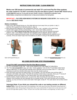 1 INSTRUCTIONS FOR CR2M * CLEAN REMOTE&reg; Works over 250