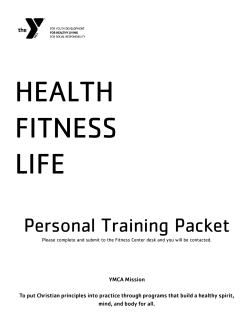 Personal Training Packet - Rose E. Schneider Family YMCA