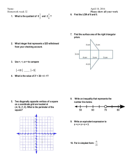 April 18, 2016 Homework week 32 Please show all your work 1