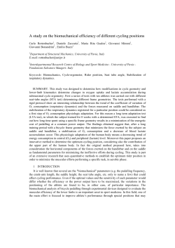 A study on the biomechanical efficiency of different cycling positions