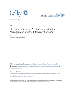 Picturing Efficiency: Precisionism, Scientific Management, and the
