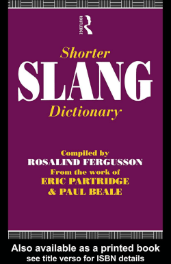 Shorter Slang Dictionary - saidna zulfiqar bin tahir