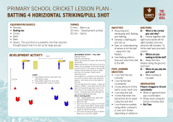 primary school cricket lesson plan - batting 4 horiziontal