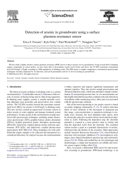 Detection of arsenic in groundwater using a surface