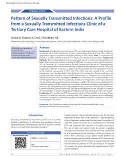 Pattern of Sexually Transmitted Infections
