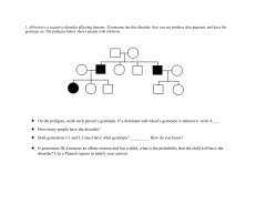 On the pedigree, mark each person`s genotype. If a dominant