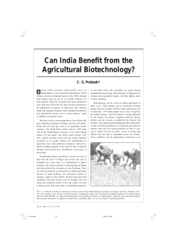 Can India Benefit from the Agricultural Biotechnology?