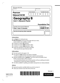 additional sample assessment material - Edexcel