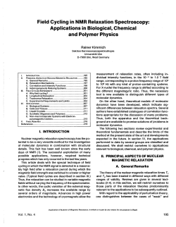 Field Cycling in NMR Relaxation Spectroscopy: Applications in