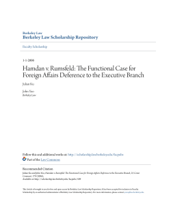 Hamdan v. Rumsfeld: The Functional Case for Foreign Affairs