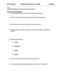 AP ART HISTORY READING QUESTIONS: ITALY, 1500