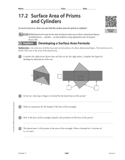 17 . 2 Surface Area of Prisms and Cylinders